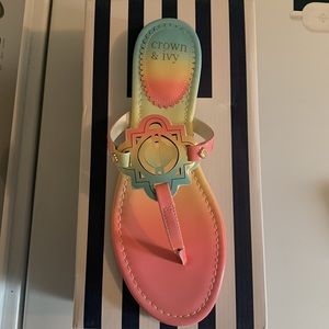 Crown and Ivy ombré sandals, brand new in box, women’s size 9.